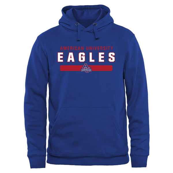 Men NCAA American Eagles Team Strong Pullover Hoodie Royal Blue